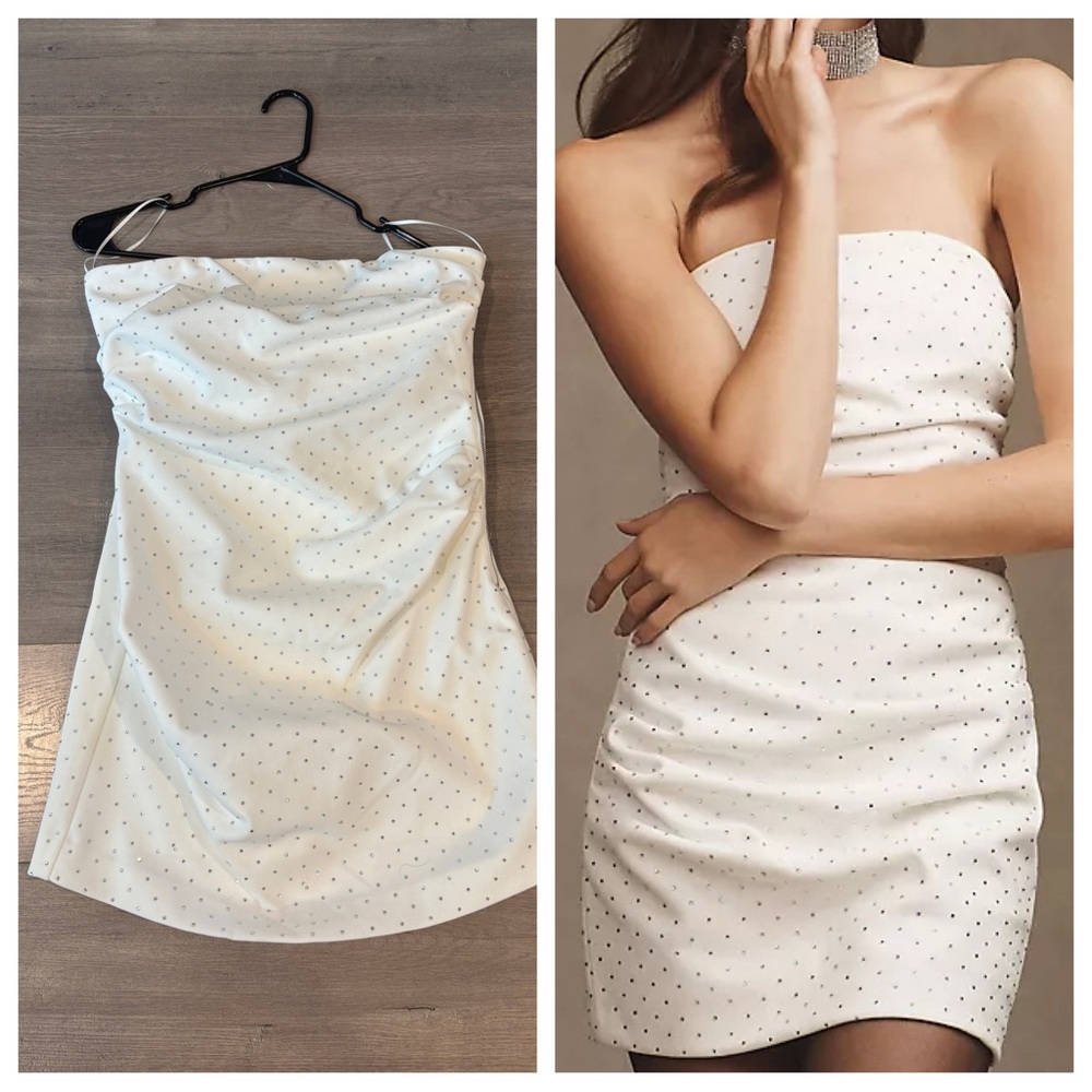 MISHA Carter Strapless Diamanté Mini Dress